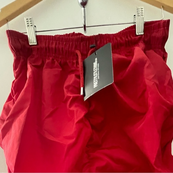 Red Shell Ruched Drawstring Joggers - Size 8 - Picture 4 of 12